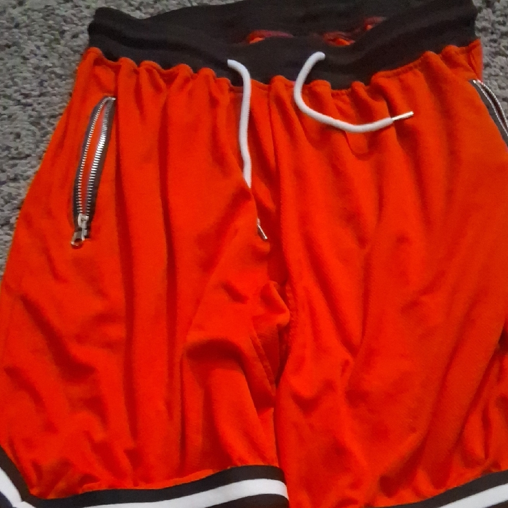 Men's Orange Athletic Shorts